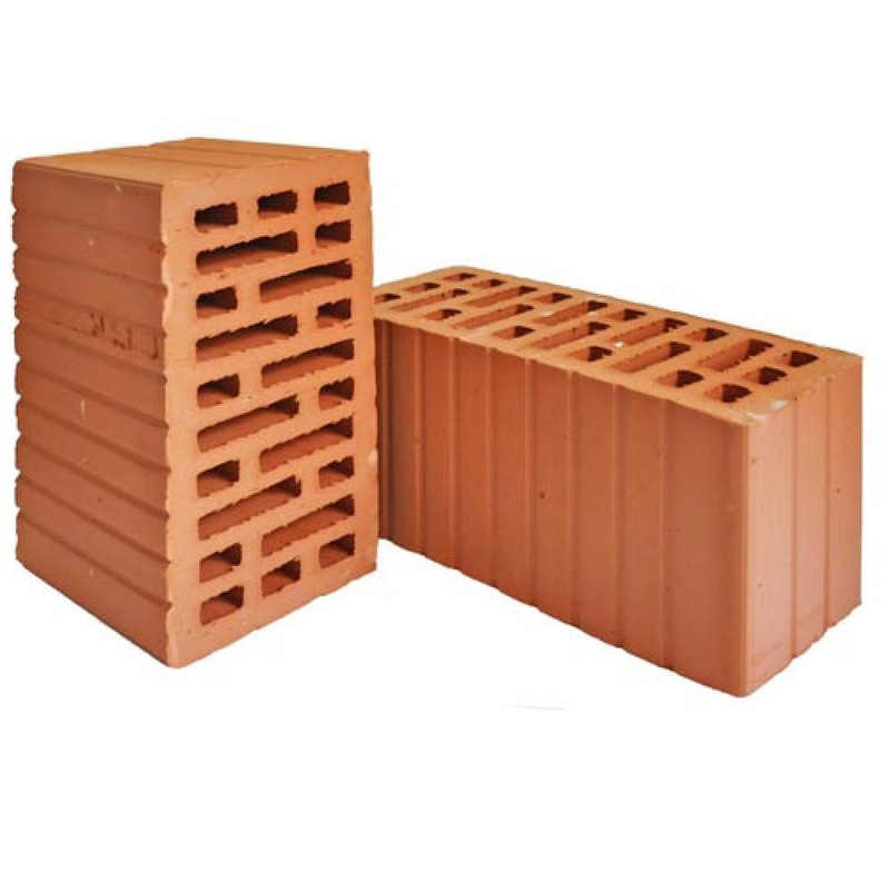 Камінь стіновий керамічний порожнистий; U-виріб; категорія I; 10 Н/мм2; 900 кг/м3 (D2); 250х120х138 мм (T2/R2); F1; S2